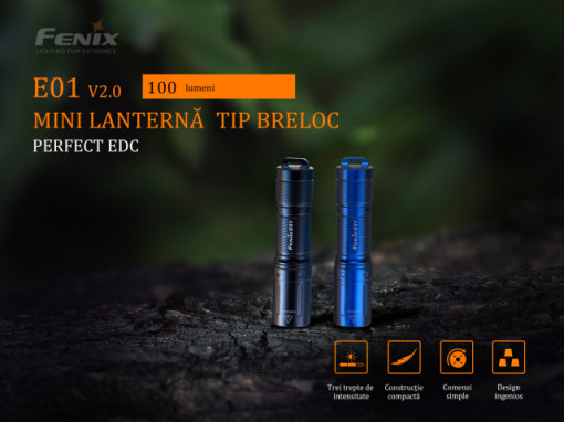 Lanterna Fenix E01 V2.0 - 100 Lumeni - 35 Metri - Albastru - ADV-427-005 3