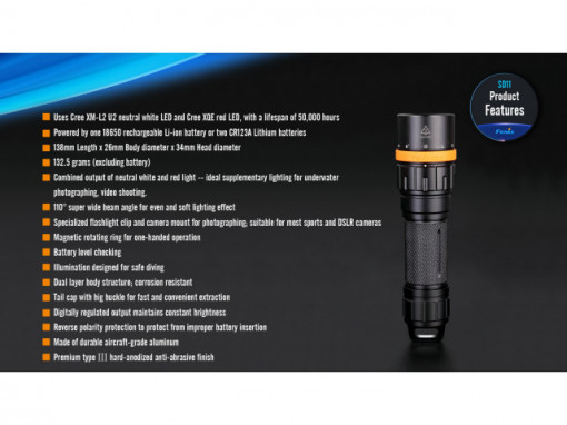 Lanterna Fenix SD11 - Scufundari - 1000 lumeni 45 metri 7