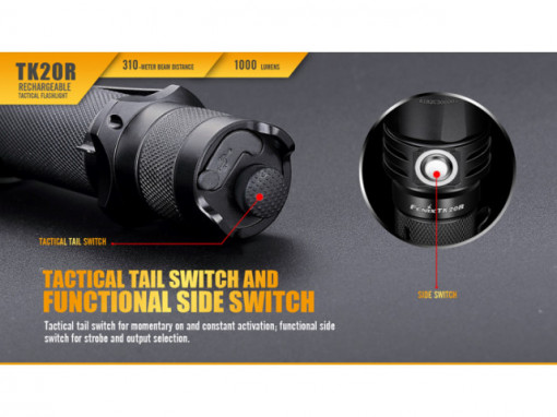 Lanterna Fenix TK20R Reincarcabila 1000 lumeni 310 metri buton