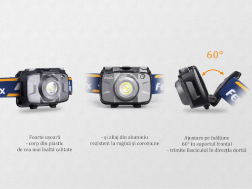 Lanterna frontala Fenix HL30 300 lumeni 50 metri cap
