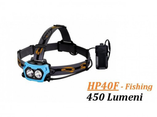 Lanterna frontala Fenix HP40F Pescuit 450 lumeni 110 metri