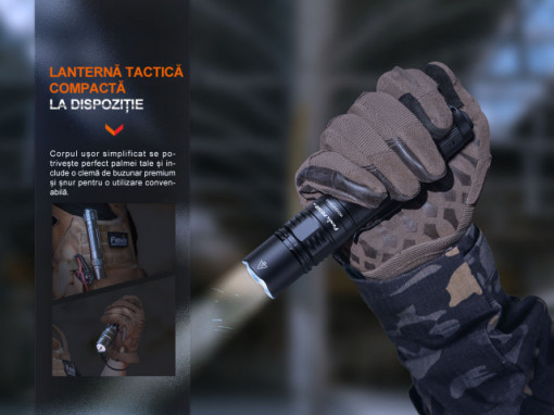 Lanternă tactică reîncărcabilă 2800 Lumeni 380 metri Red Camo Fenix PD36R PRO - ADV-476-012 - Img 8