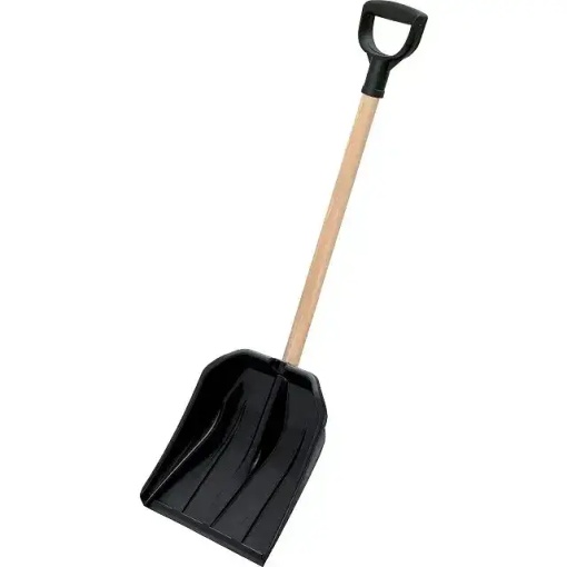 Lopata pentru zapada auto plastic, coada lemn 300X335X800 MM - Img 2