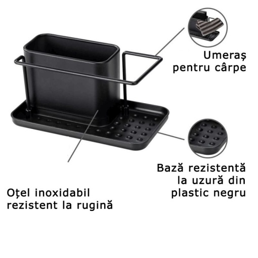Organizator pentru chiuveta din otel inoxidabil Wenko Black Outdoor Kitchen Orio - 55078100 - Img 4