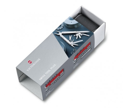 Patent Victorinox SwissTool X plus clichet, teaca piele - 3.0339.L cutie