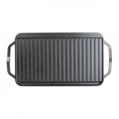 Plita din fonta cu 2 fete neteda si grill Chef Collection Lodge 41,5 x 25,5 cm - L-CDRG grill