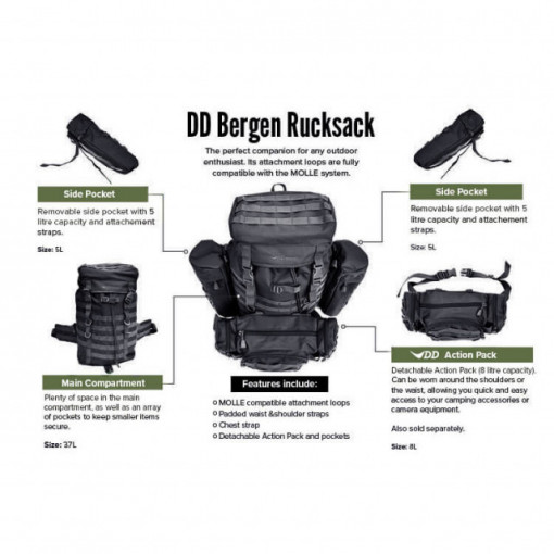 Rucsac DD Bergen Negru 55 l - 0707273932068 7