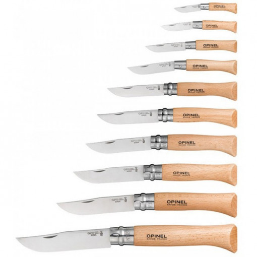Set Opinel 10 cutite Inox, manere fag - 001314 bricege