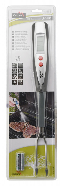 Termometru digital cu furculita si lanterna pentru gratar Cattara TT13087 - Img 7