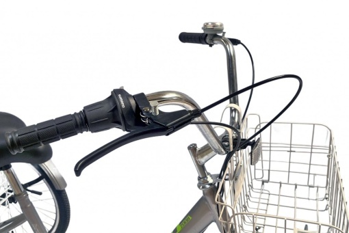 Tricicletă 24" pentru adulți BR CYCLES Pro2008-VB, cadru oțel 16", 7 viteze, frâne V-Brake/tambur, gri - Img 5