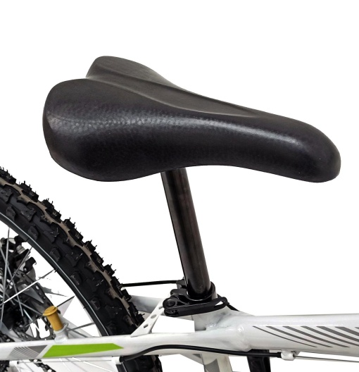 Bicicleta BR STORM 26", 21 viteze, frane pe disc, cadru otel 15", manete secventiale, alb/verde - Img 3