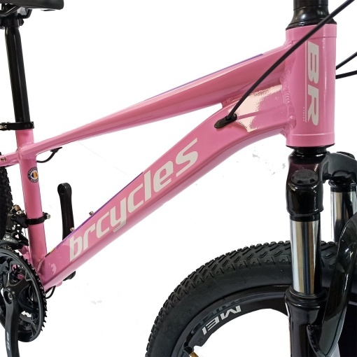 Bicicleta BR Tornado 26", 21 viteze, frane pe disc, cadru din aluminiu 13.5", manete secventiale, roz - Img 14