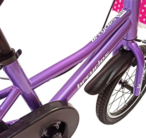 Bicicletă copii BR Neptune Kids 16", cadru oțel, violet, varsta 4 - 6 ani - Img 3
