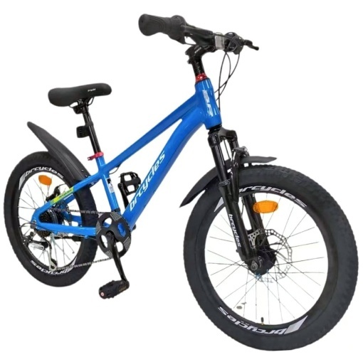 Bicicleta copii BR Tornado 20", cadru aluminiu 12", manete revoshift, frane disc, 7 viteze, albastru, varsta 7-10 ani - Img 2