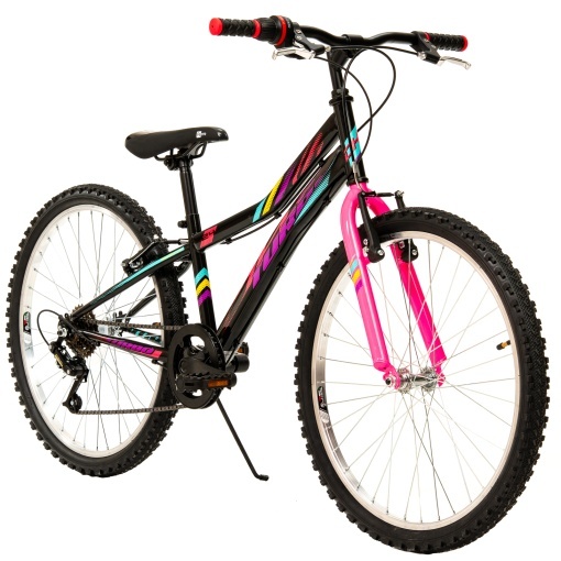 Bicicleta Copii DHS Turbo - 24 Inch, Negru-Roz - Img 2