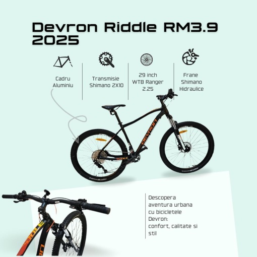 Bicicleta Mtb Devron Riddle RM3.9 2025 - 29 Inch, M, Negru - Img 3