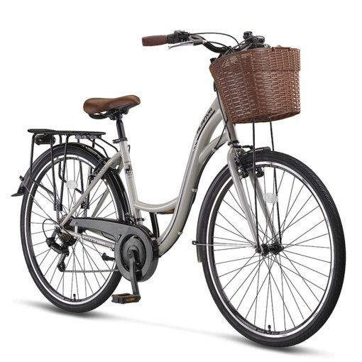 Bicicleta oras 28" UMIT Alanya, cadru otel 19", frane V-Brake, 21 viteze, negru/gri - Img 2