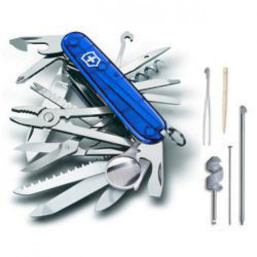 Briceag Victorinox SwissChamp, albastru transparent - 1.6795.T2 2