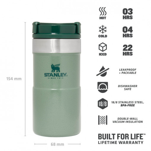 Cana Termoizolanta Stanley The NeverLeak™ Travel Mug Hammertone Green 0.25L - 10-09856-006 2