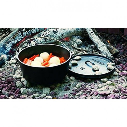 Ceaun din fonta cu capac - cuptor olandez Lodge 30,2 cm 5,7 litri - L-12CO3 5