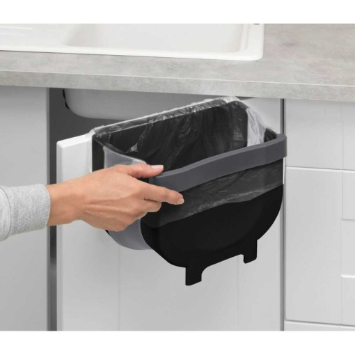 Cos de gunoi pentru usa Fago 5 litri Wenko Black Outdoor Kitchen - 55028100 - Img 6