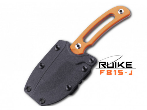 Cutit de outdoor Ruike F815 maner portocaliu - Lama 9cm in teaca