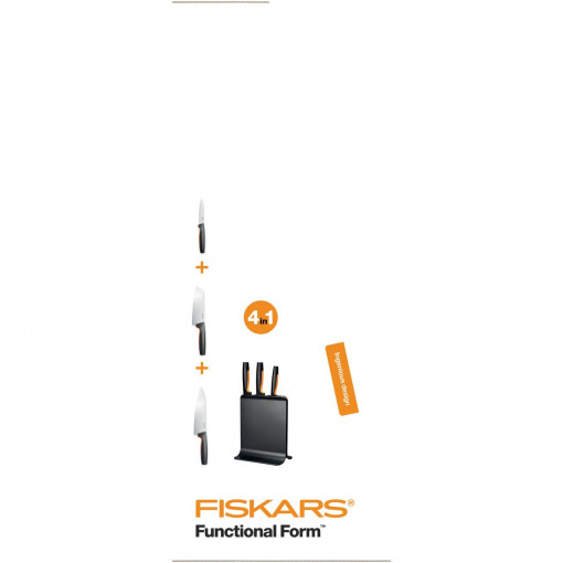 FISKARS Set suport din plastic + 3 cutite Fiskars Functional Form - 1057555 - Img 5