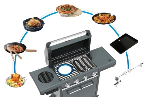 Gratar pe gaz Campingaz 3 Series Onyx S, fonta, arzatoare blue flame, arzator lateral - 2204785 - Img 11