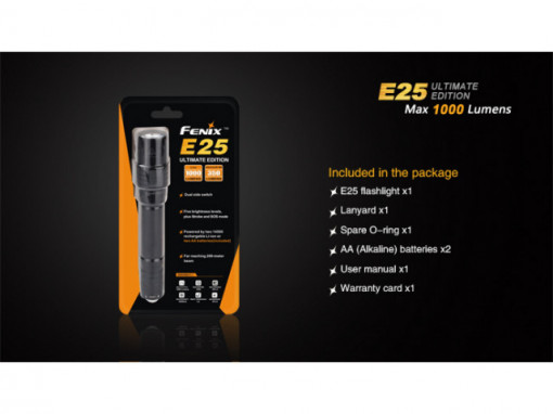 Lanterna Fenix E25 - Ultimate Edition - 1000 Lumeni  200 Metri pachet