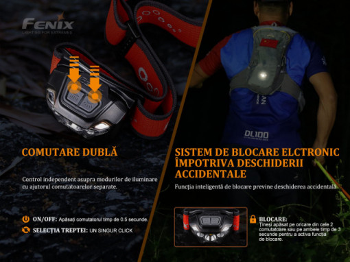 Lanterna frontala Fenix HL18R-T 500 lumeni 82 metri - ADV-444-001 4