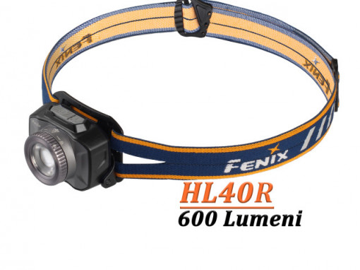 Lanterna frontala Fenix HL40R Reincarcabila 600 lumeni 147 metri gri