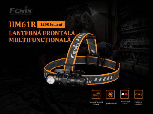 Lanterna frontala Fenix HM61R Reincarcabila 1200lumeni 145 metri 2