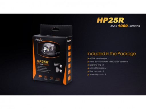 Lanterna frontala Fenix HP25R 1000 lumeni 187 metri 6