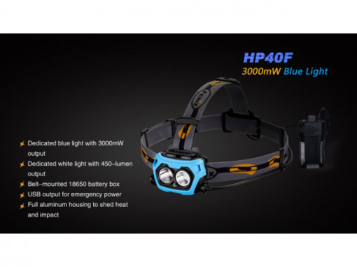 Lanterna frontala Fenix HP40F Pescuit 450 lumeni 110 metri 2
