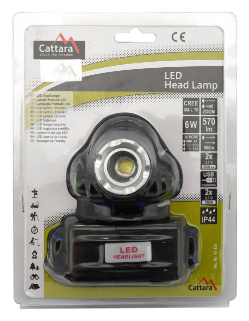 Lanterna frontala LED 570lm Zoom Cattara TT13123 - Img 7