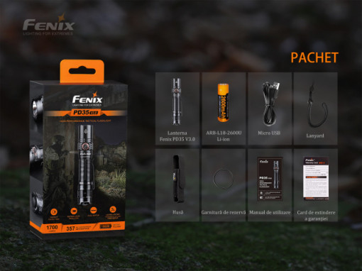 Lanternă Tactică Fenix PD35 V3.0 - 1700 Lumeni - 357 Metri - ADV-452-001 8