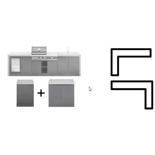 Modul bucatarie de exterior - coltar pentru imbinare bucatarie exterioara 61,5 cm Grandhall Grandpro K01000371A/72A - GC615WORNN - Img 8