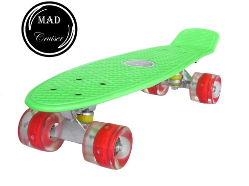Penny board Mad Cruiser cu roti LED ABEC 7-verde - Img 2