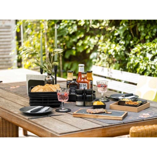 Platou servire si tocator din lemn de accacia 30x15x2 cm Ava Wenko Black Outdoor Kitchen - 55103100 - Img 7