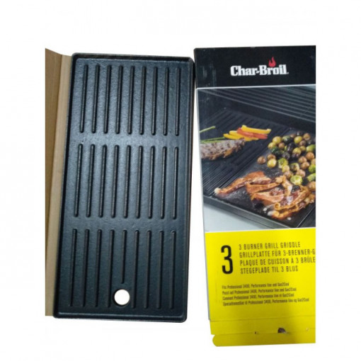 Plita din fonta cu 2 fete neteda si grill 43 x 21 cm Char-Broil - 140008 pachet