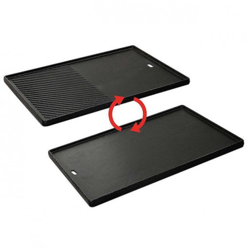 Plita din fonta cu 2 fete neteda si grill 44,5 x 29,5 cm pentru gratar Kansas Pro 4 Turbo Enders - 7789