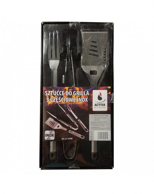 Set 3 ustensile din inox pentru gratar 47 cm Activa 15500 pachet