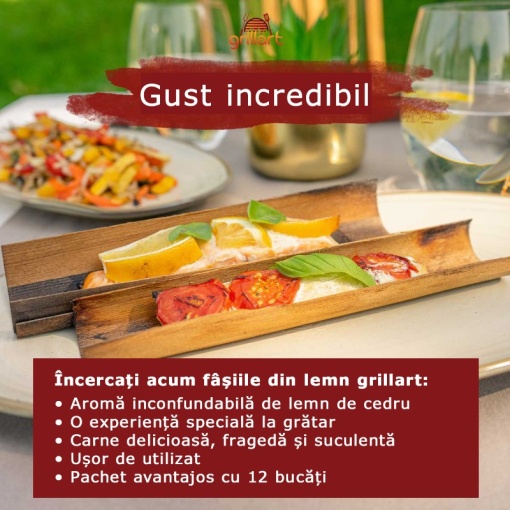 Set fasii din lemn 12 bucati 19x17 cm pentru gatit la gratar Grillart - GA-1009-1 - Img 3