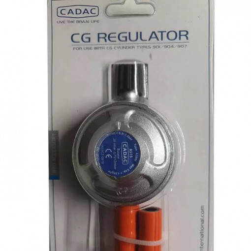 Set regulator de presiune gaz si furtun cu filet 1 pe 4 Cadac 30mBar - 8515
