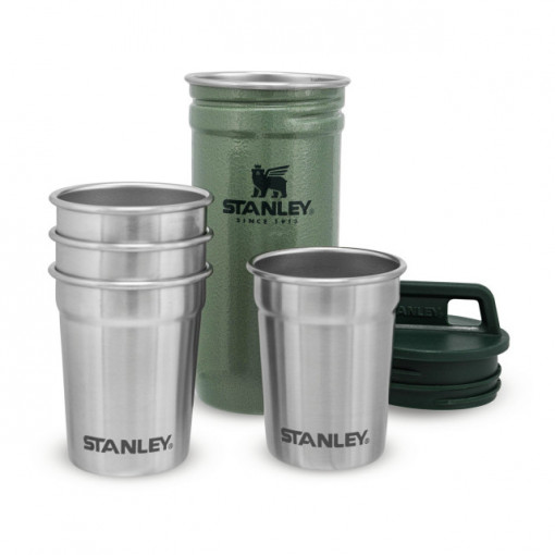 Set Stanley Butelca + 4 pahare Adventure The Nesting Shot Glass Set Hammertone Green - 10-01705-039 2