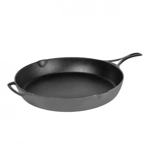 Tigaie adanca rotunda din fonta cu maner Lodge Blacklock triplu asezonata  37 cm L-BL10SK 6