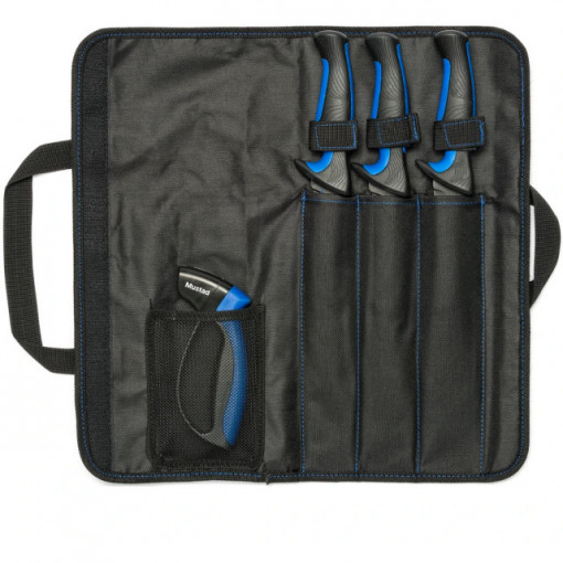 Trusa pentru filetat Mustad, 3 cutite+plansa+ascutitor - M.MT096