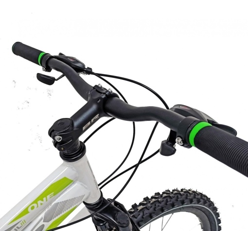 Bicicleta BR STORM 24", 21 viteze, frane pe disc, cadru otel 14", manete secventiale, alb/verde - Img 5