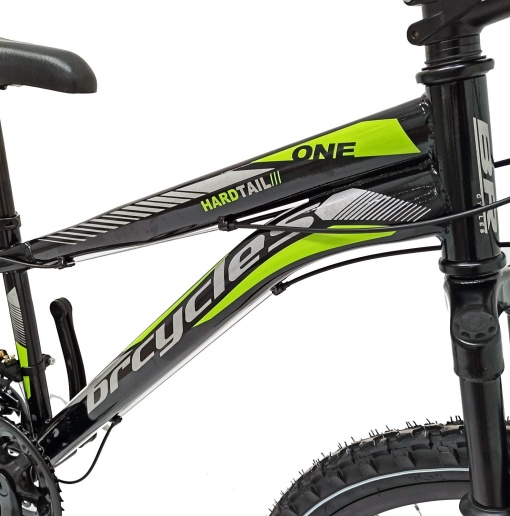 Bicicleta BR STORM 26", 21 viteze, frane pe disc, cadru otel 15", manete secventiale, negru/verde - Img 2
