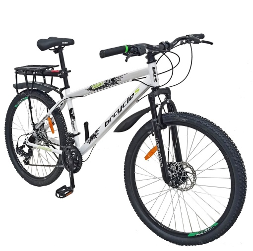 Bicicleta BR TARGET Carrier 29", 21 viteze, frane pe disc, cadru otel 17", manete secventiale, alb\negru - Img 12